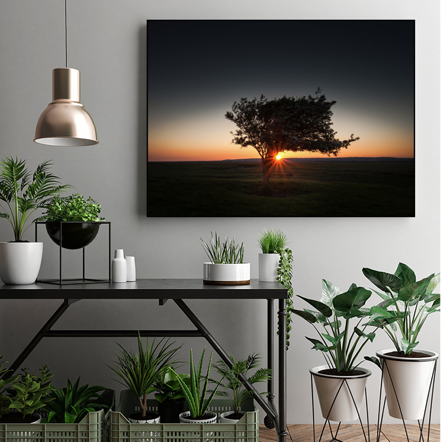 Windswept tree at Penclawdd, Gower by Leighton Collins on GIANT ART - orange photo illustration