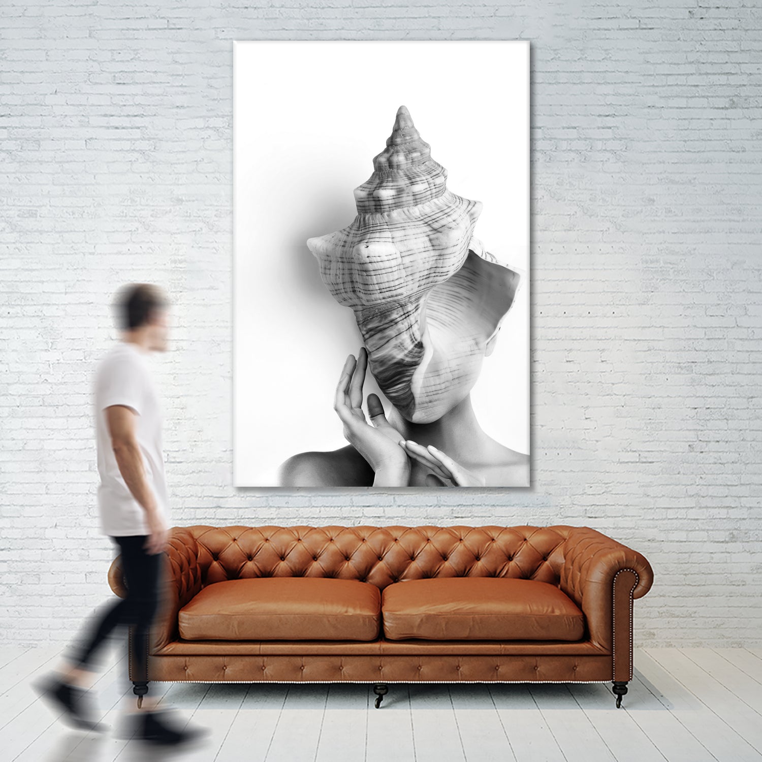 Lady in a Shell by Tania Amrein on GIANT ART - gray mixed media