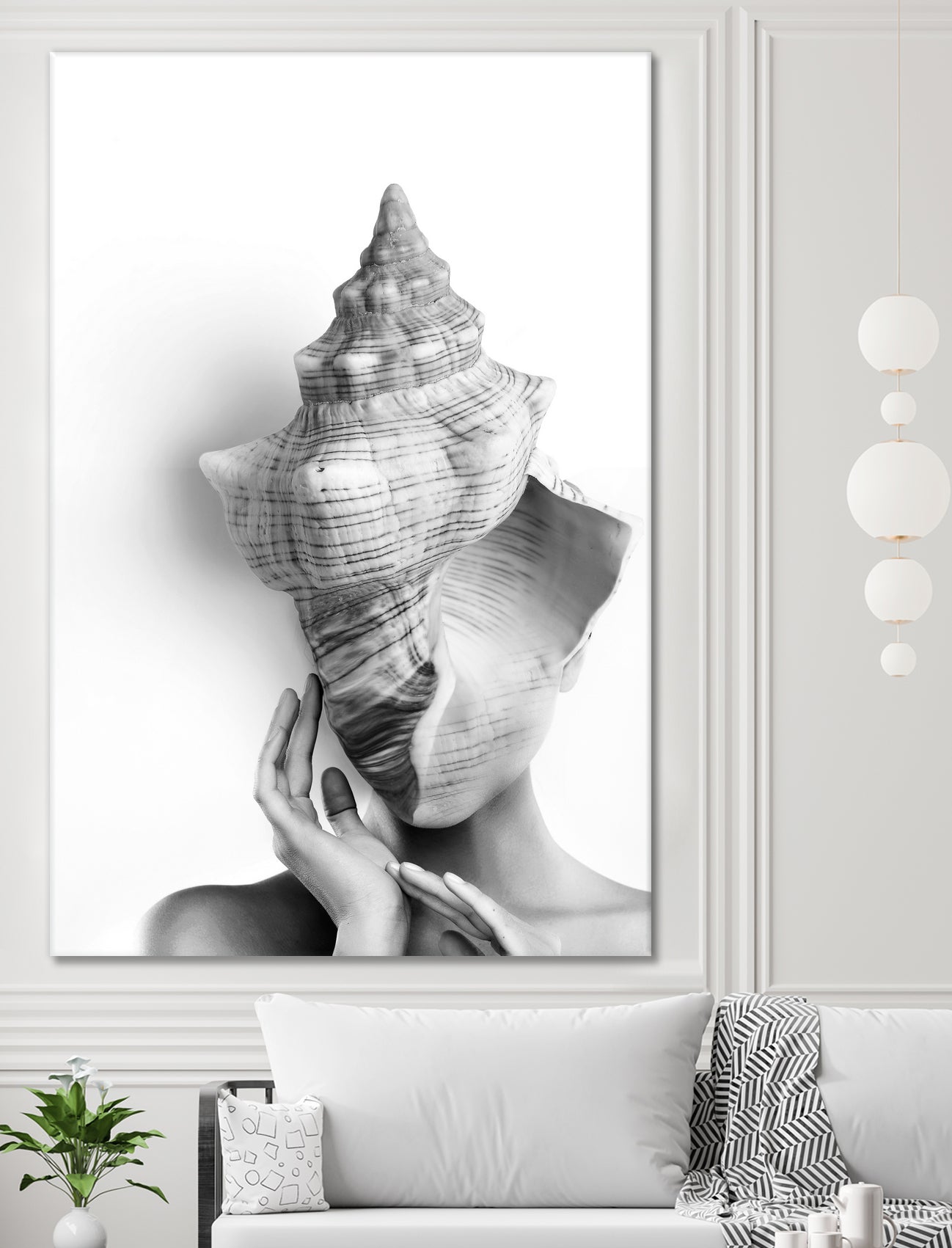 Lady in a Shell by Tania Amrein on GIANT ART - gray mixed media