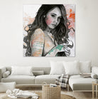 You Lied (nude girl with mandala tattoos) by Marco Paludet on GIANT ART - orange mixed media