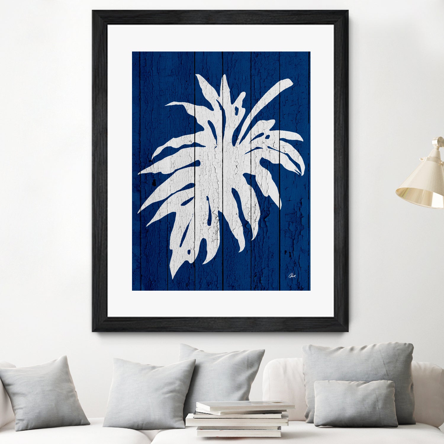 Blue Nature Dark Blue Palm5 by Catia Keck on GIANT ART - blue photo manipulation