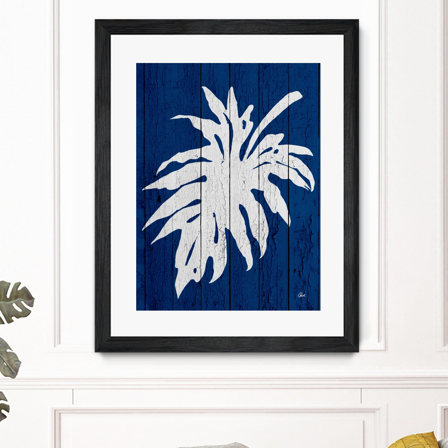 Blue Nature Dark Blue Palm5 by Catia Keck on GIANT ART - blue photo manipulation