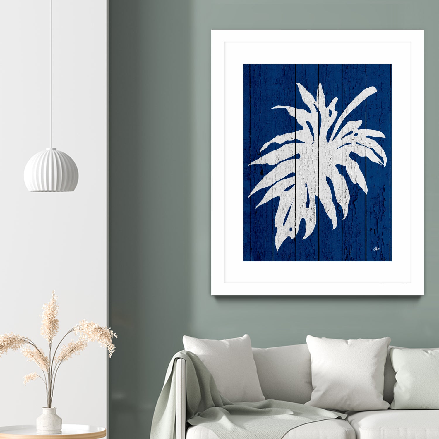 Blue Nature Dark Blue Palm5 by Catia Keck on GIANT ART - blue photo manipulation