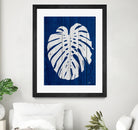 Blue Nature Dark Blue Palm2 by Catia Keck on GIANT ART - blue mixed media