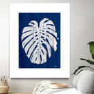 Blue Nature Dark Blue Palm2 by Catia Keck on GIANT ART - blue mixed media