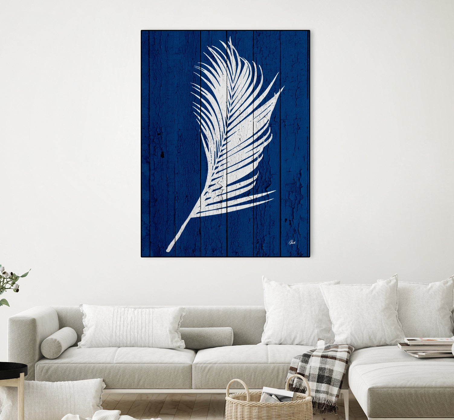 Blue Nature Dark Blue Palm4 by Catia Keck on GIANT ART - blue mixed media