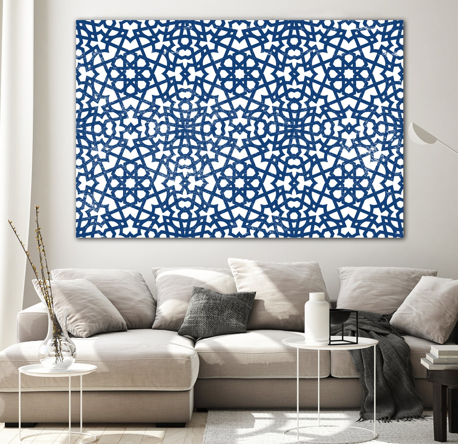 Moroccan LaceBlue by Catia Keck on GIANT ART - blue mixed media