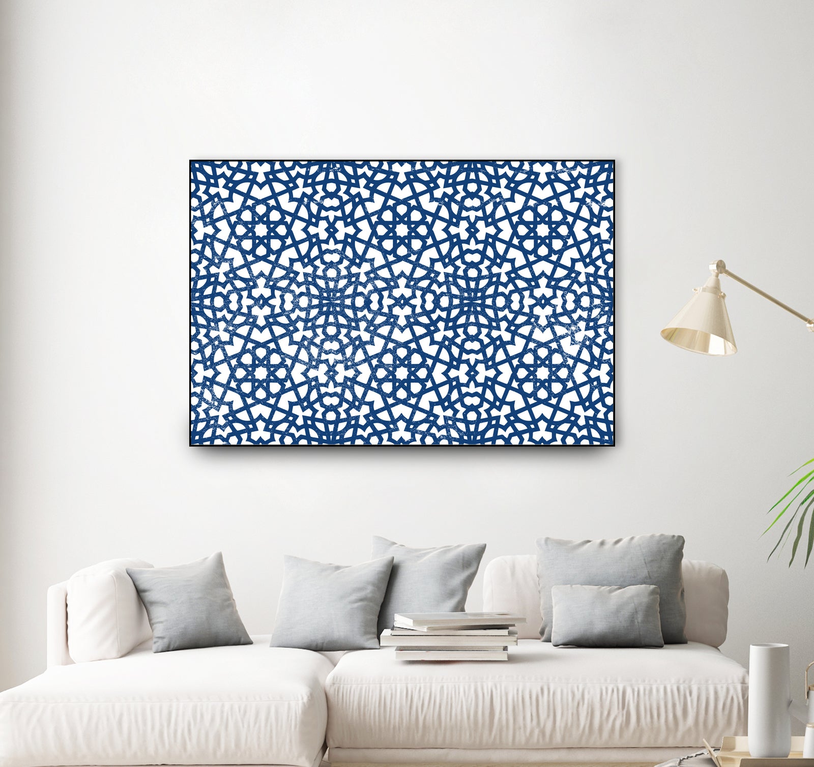 Moroccan LaceBlue by Catia Keck on GIANT ART - blue mixed media