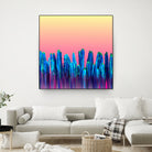 Candy Sunset Blue Cactus Glitch by Brigitte Carre on GIANT ART - blue digital painting