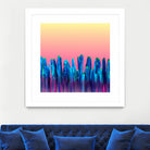 Candy Sunset Blue Cactus Glitch by Brigitte Carre on GIANT ART - blue digital painting