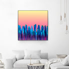 Candy Sunset Blue Cactus Glitch by Brigitte Carre on GIANT ART - blue digital painting