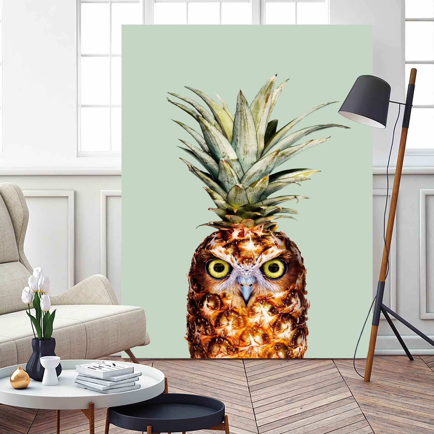 PINEAPPLE OWL by Jonas Loose on GIANT ART - green photo manipulation