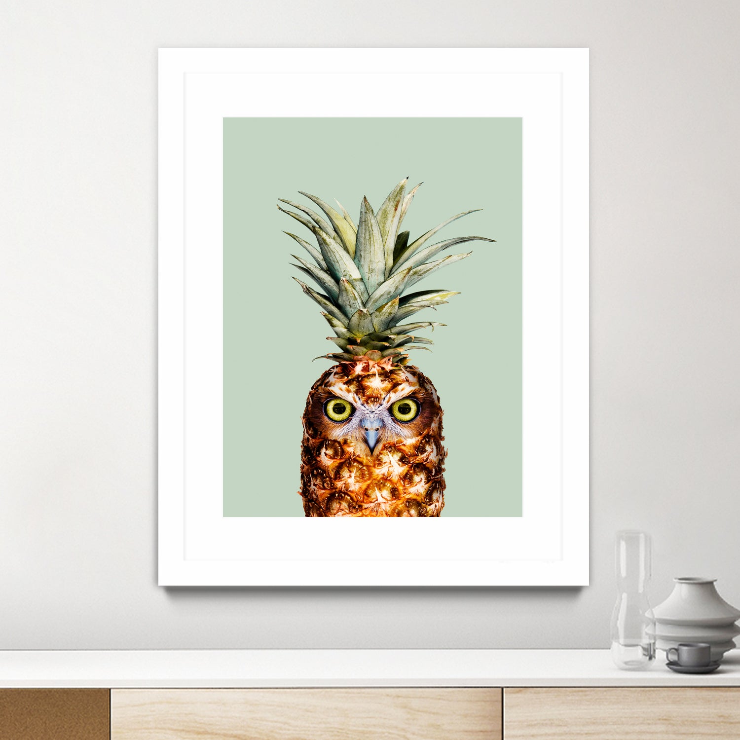 PINEAPPLE OWL by Jonas Loose on GIANT ART - green photo manipulation