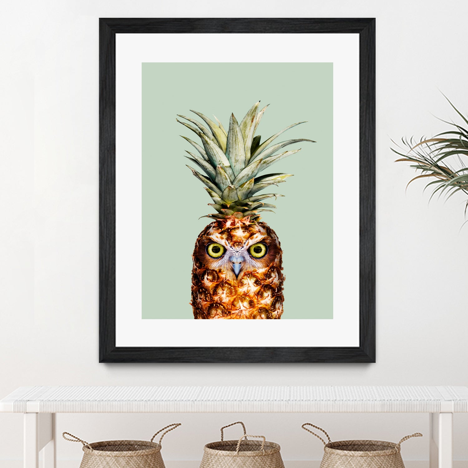 PINEAPPLE OWL by Jonas Loose on GIANT ART - green photo manipulation