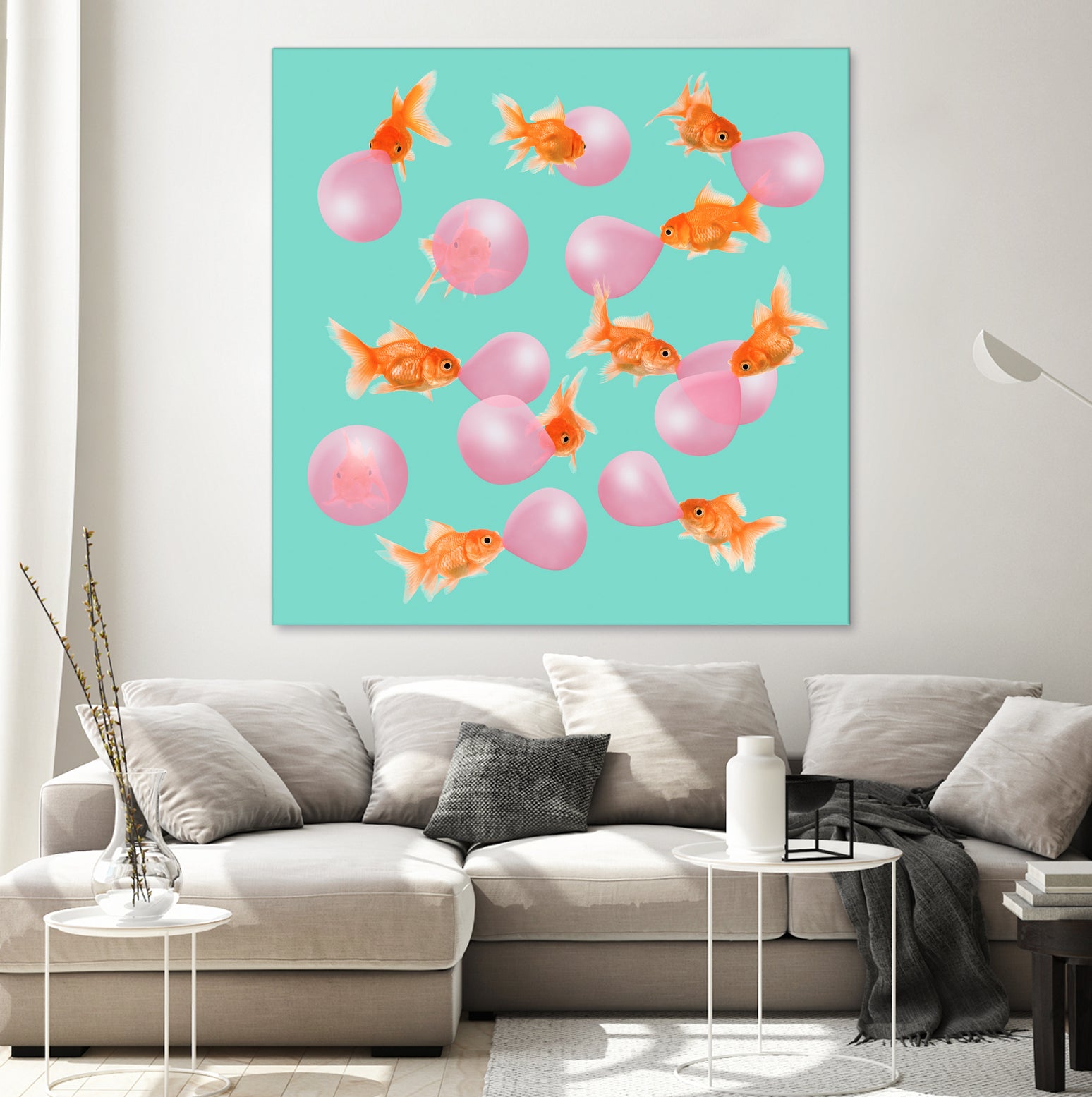 BUBBLEGUM GOLDFISH by Jonas Loose on GIANT ART - pink digital painting