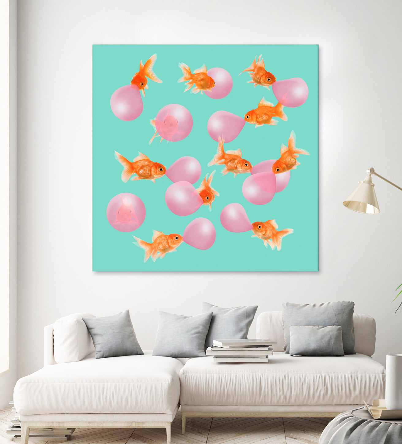 BUBBLEGUM GOLDFISH by Jonas Loose on GIANT ART - pink digital painting