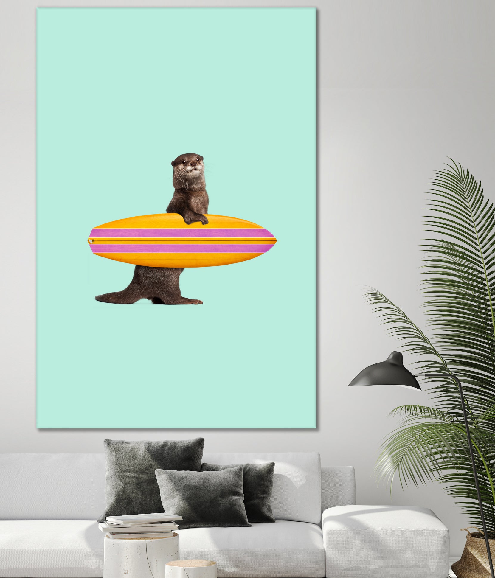 SURFING OTTER by Jonas Loose on GIANT ART - blue character design