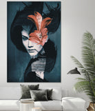 Red Flowers/Lady Portrait by dada22 . on GIANT ART - black photo illustration