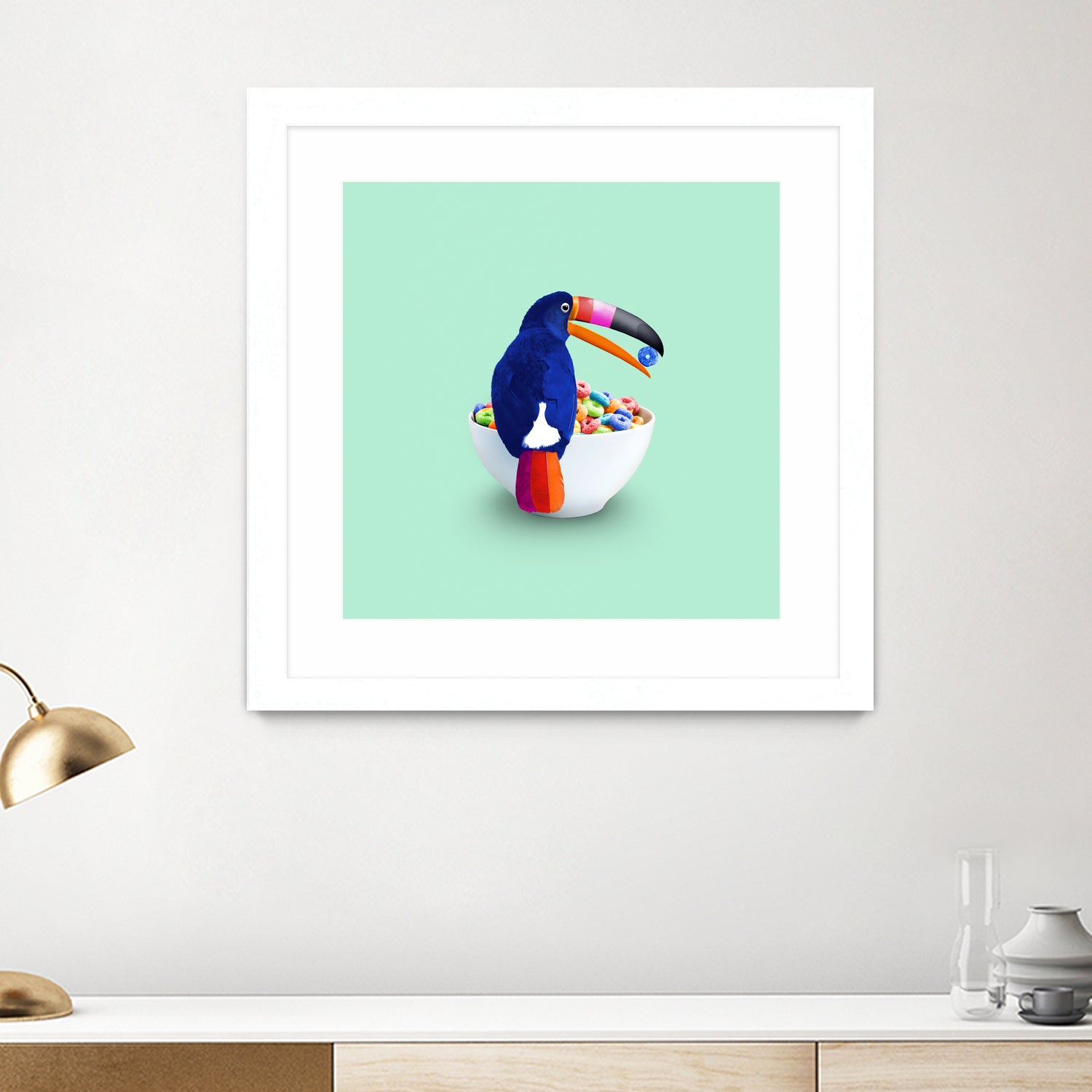 CEREAL TOUCAN by Jonas Loose on GIANT ART - green 3d art