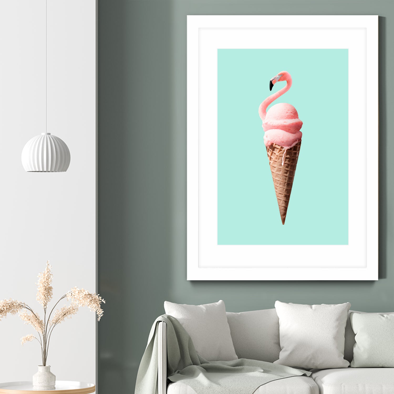 FLAMINGO CONE by Jonas Loose on GIANT ART - pink photo manipulation