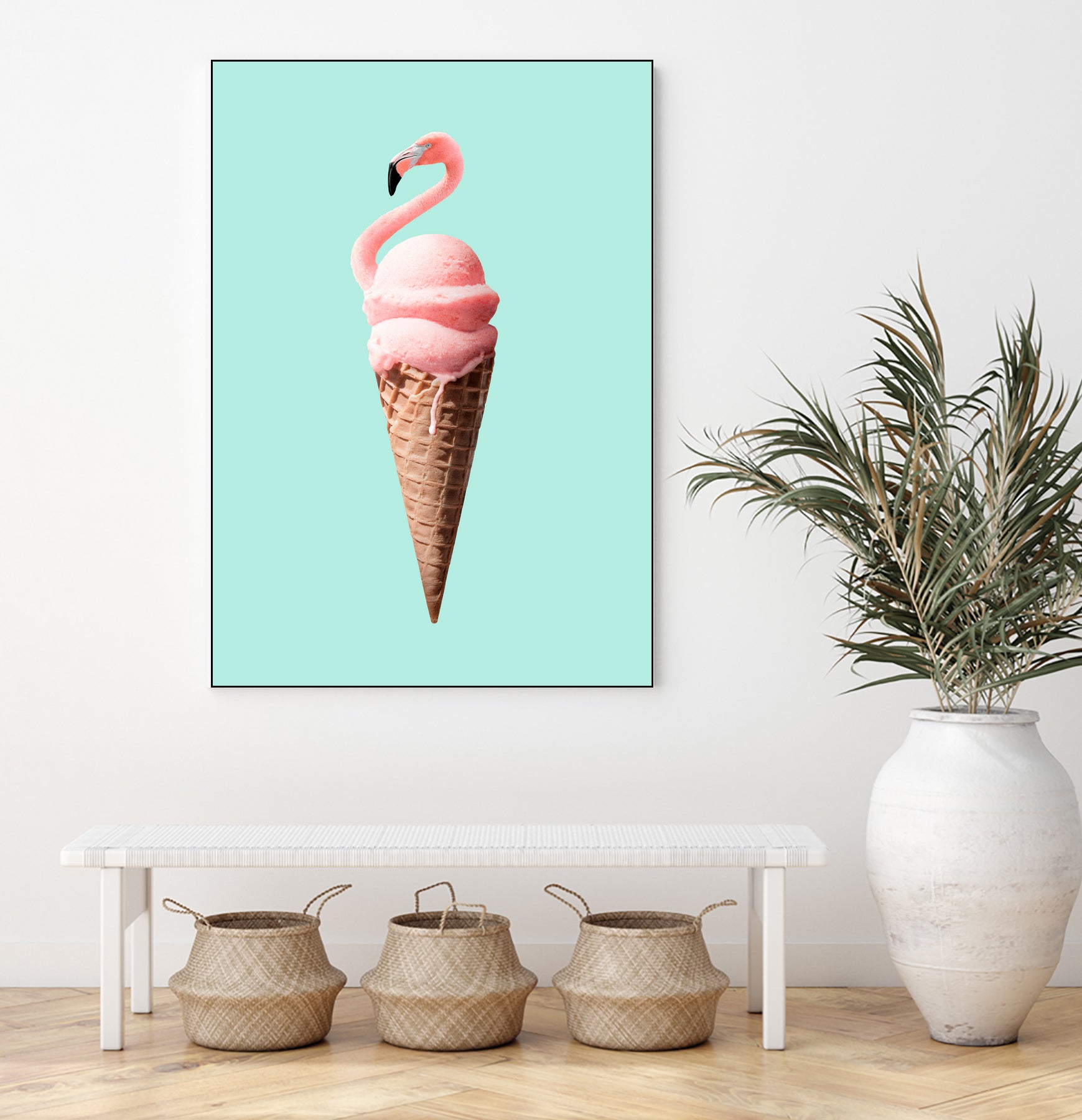 FLAMINGO CONE by Jonas Loose on GIANT ART - pink photo manipulation