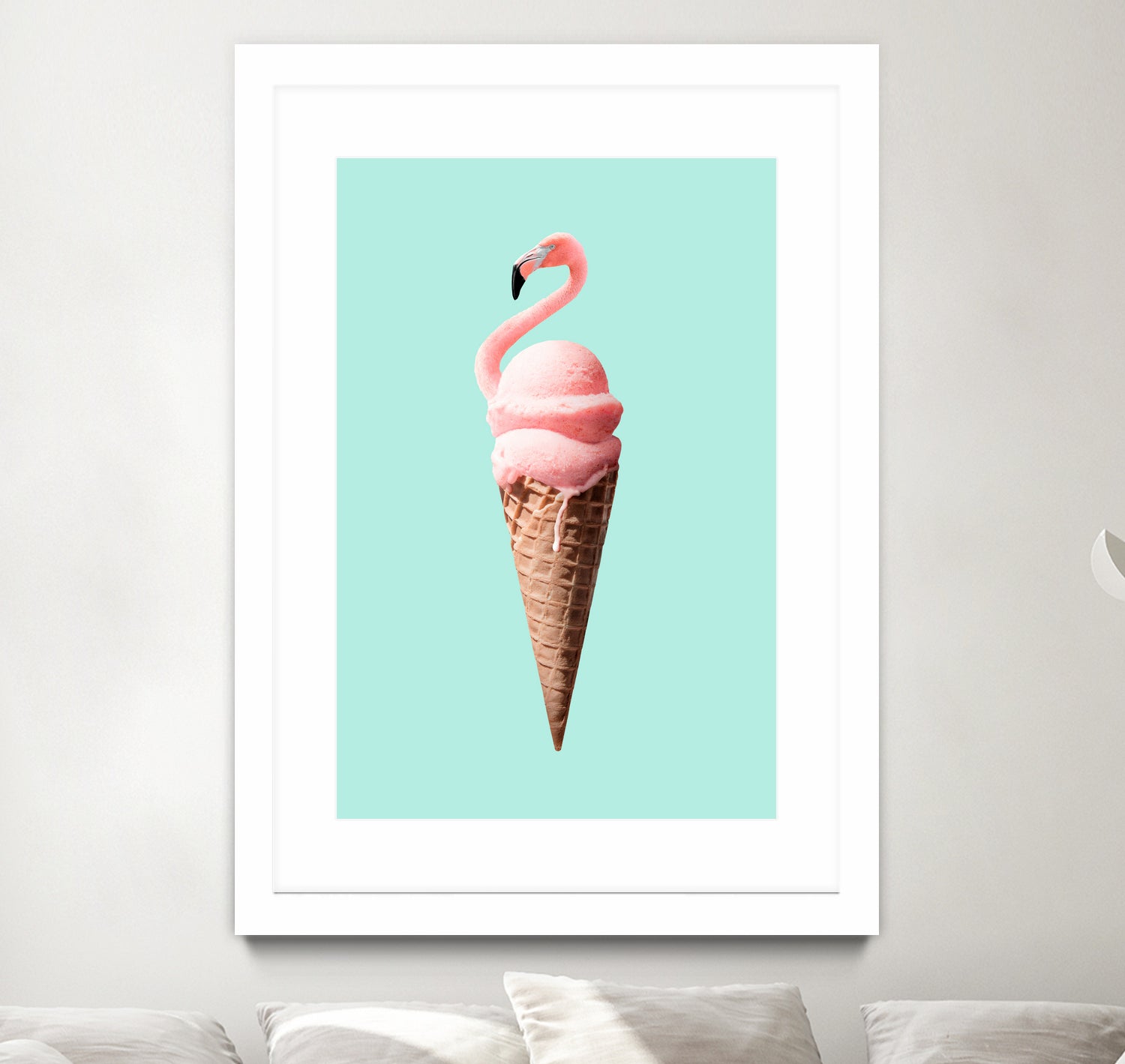 FLAMINGO CONE by Jonas Loose on GIANT ART - pink photo manipulation