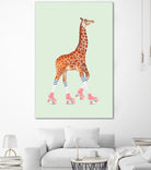 ROLLERSKATING GIRAFFE by Jonas Loose on GIANT ART - green photo manipulation