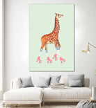 ROLLERSKATING GIRAFFE by Jonas Loose on GIANT ART - green photo manipulation