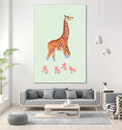 ROLLERSKATING GIRAFFE by Jonas Loose on GIANT ART - green photo manipulation