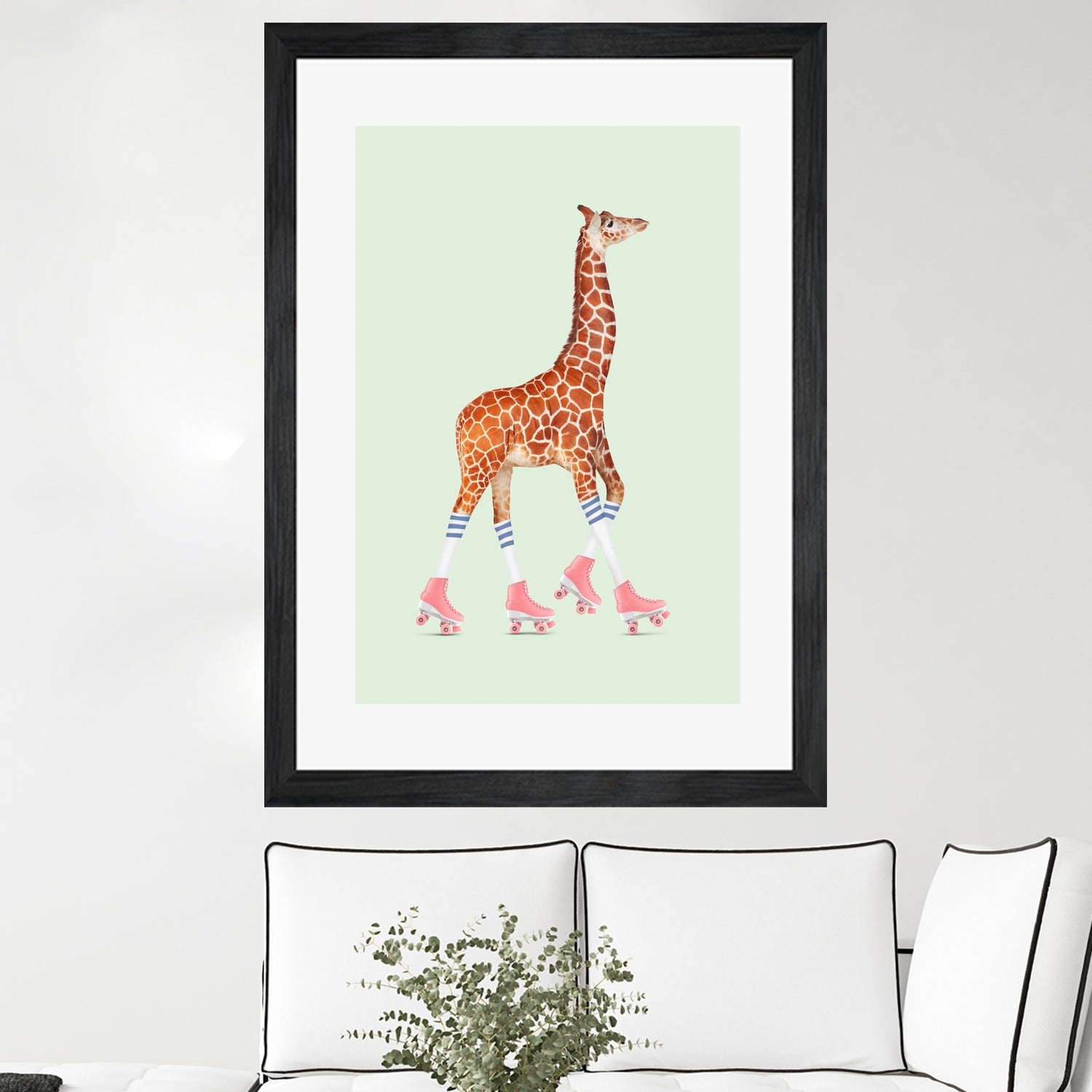 ROLLERSKATING GIRAFFE by Jonas Loose on GIANT ART - green photo manipulation