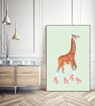 ROLLERSKATING GIRAFFE by Jonas Loose on GIANT ART - green photo manipulation