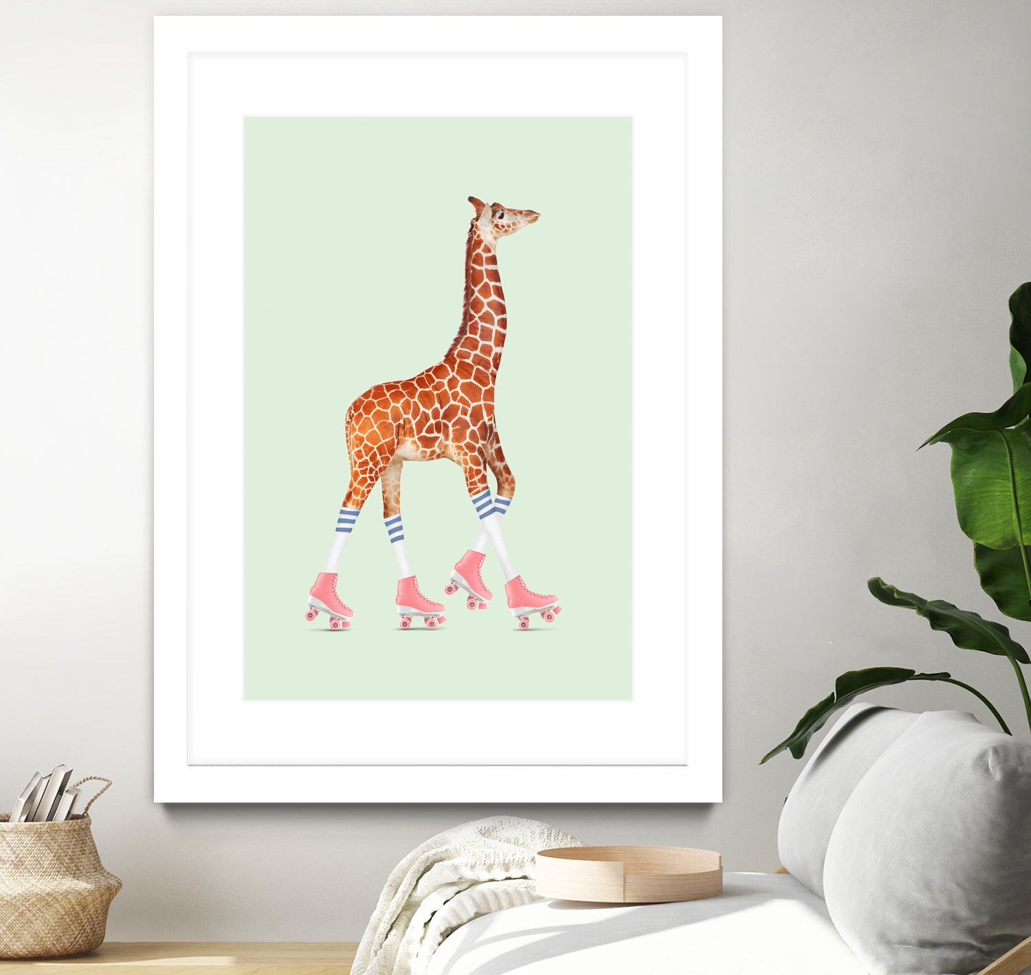 ROLLERSKATING GIRAFFE by Jonas Loose on GIANT ART - green photo manipulation