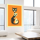 3 Cats by Jazzberry Blue on GIANT ART - orange vector illustration