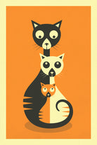 3 Cats by Jazzberry Blue on GIANT ART - orange vector illustration