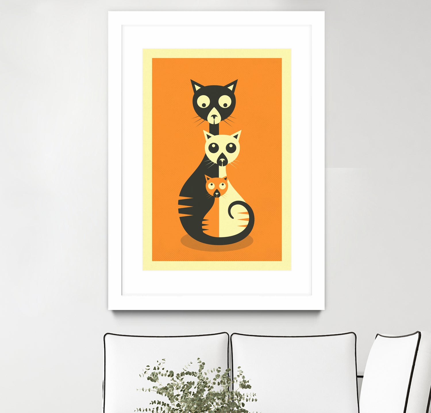 3 Cats by Jazzberry Blue on GIANT ART - orange vector illustration