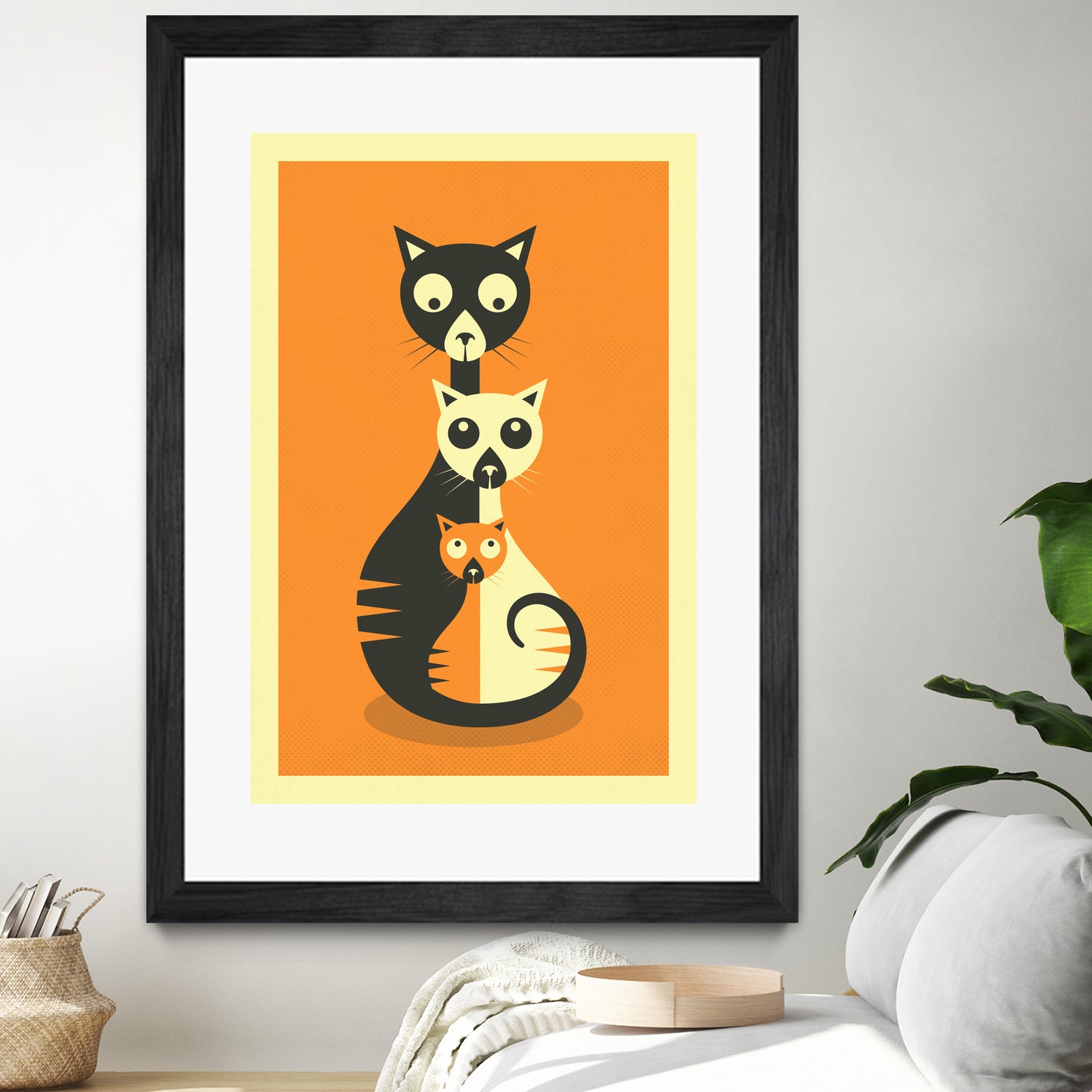 3 Cats by Jazzberry Blue on GIANT ART - orange vector illustration