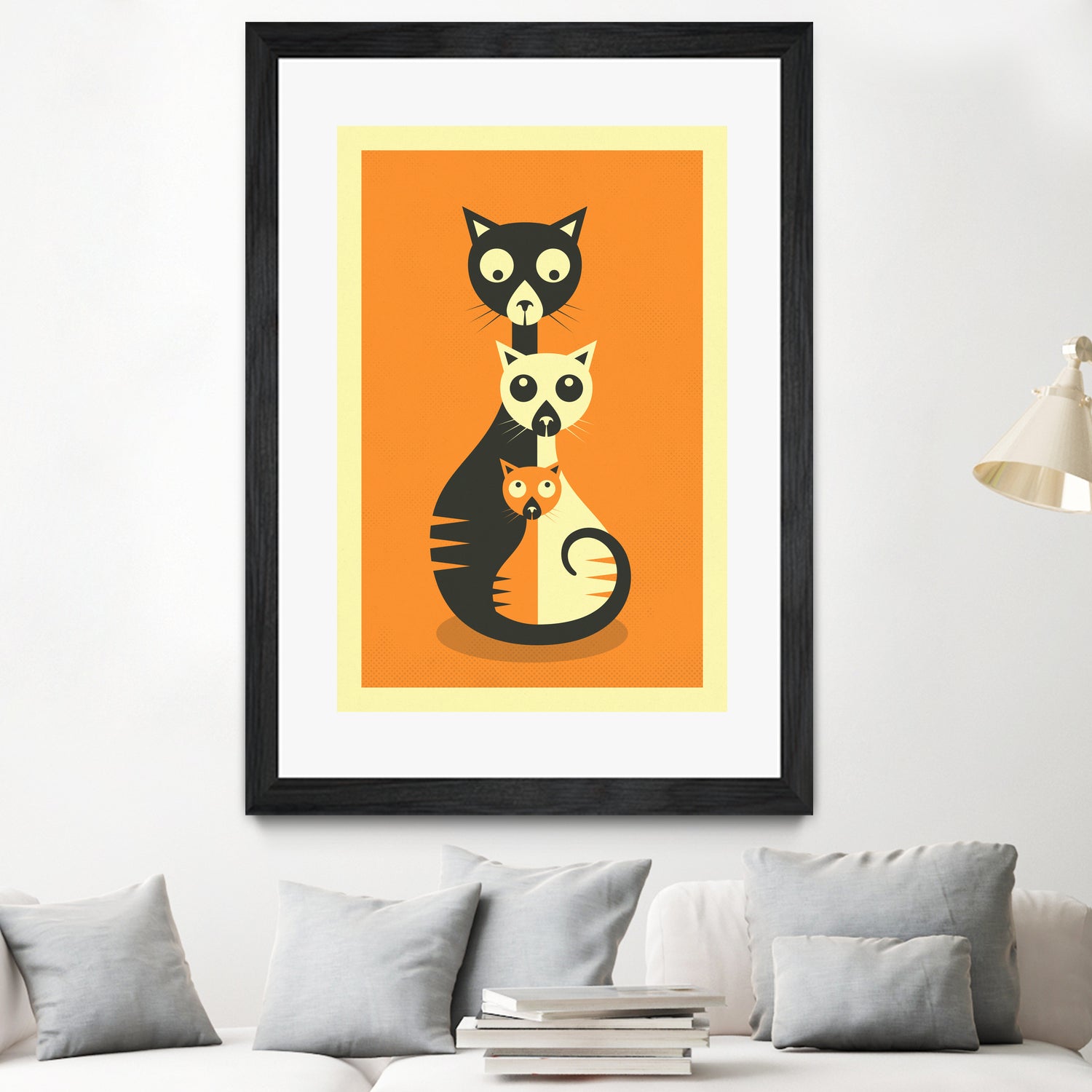 3 Cats by Jazzberry Blue on GIANT ART - orange vector illustration