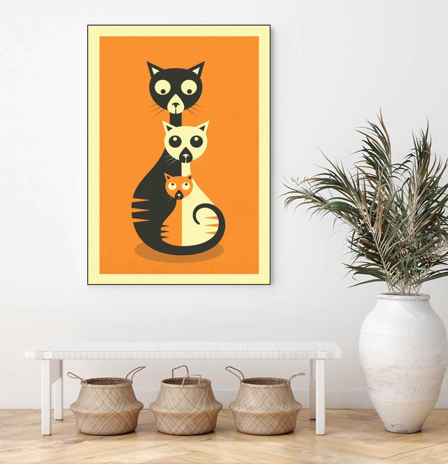 3 Cats by Jazzberry Blue on GIANT ART - orange vector illustration