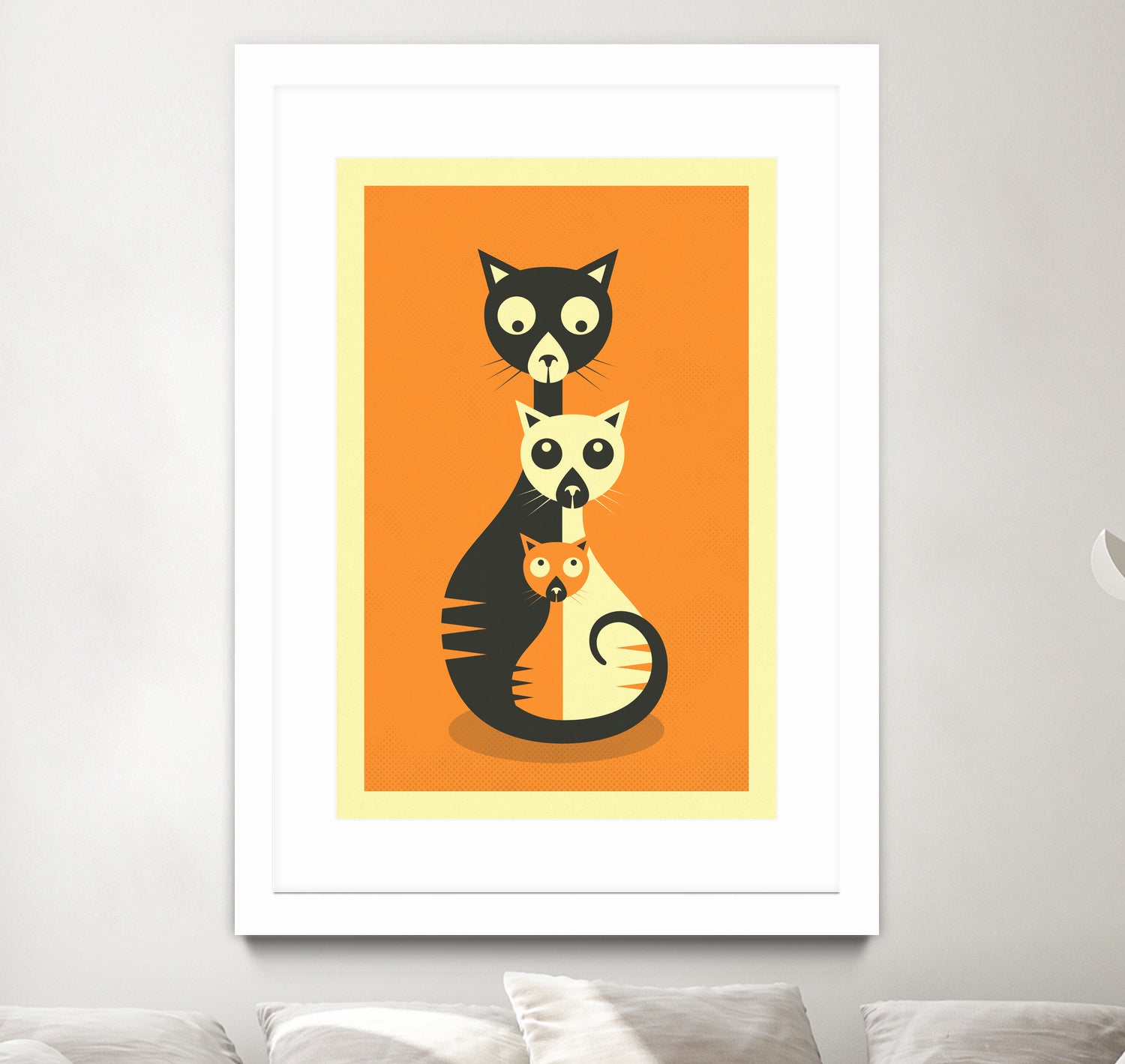 3 Cats by Jazzberry Blue on GIANT ART - orange vector illustration