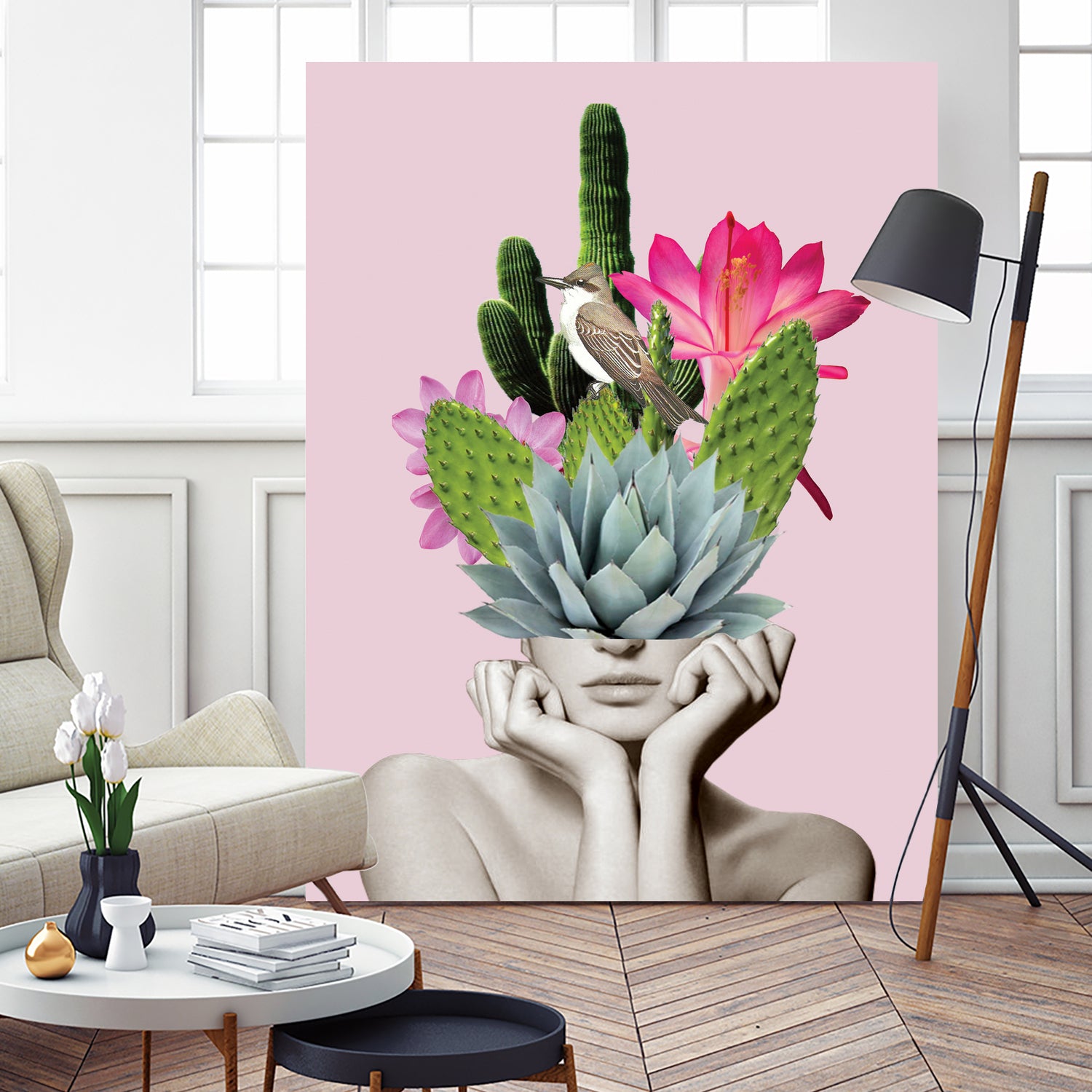 Cactus Lady by dada22 . on GIANT ART - pink photo illustration