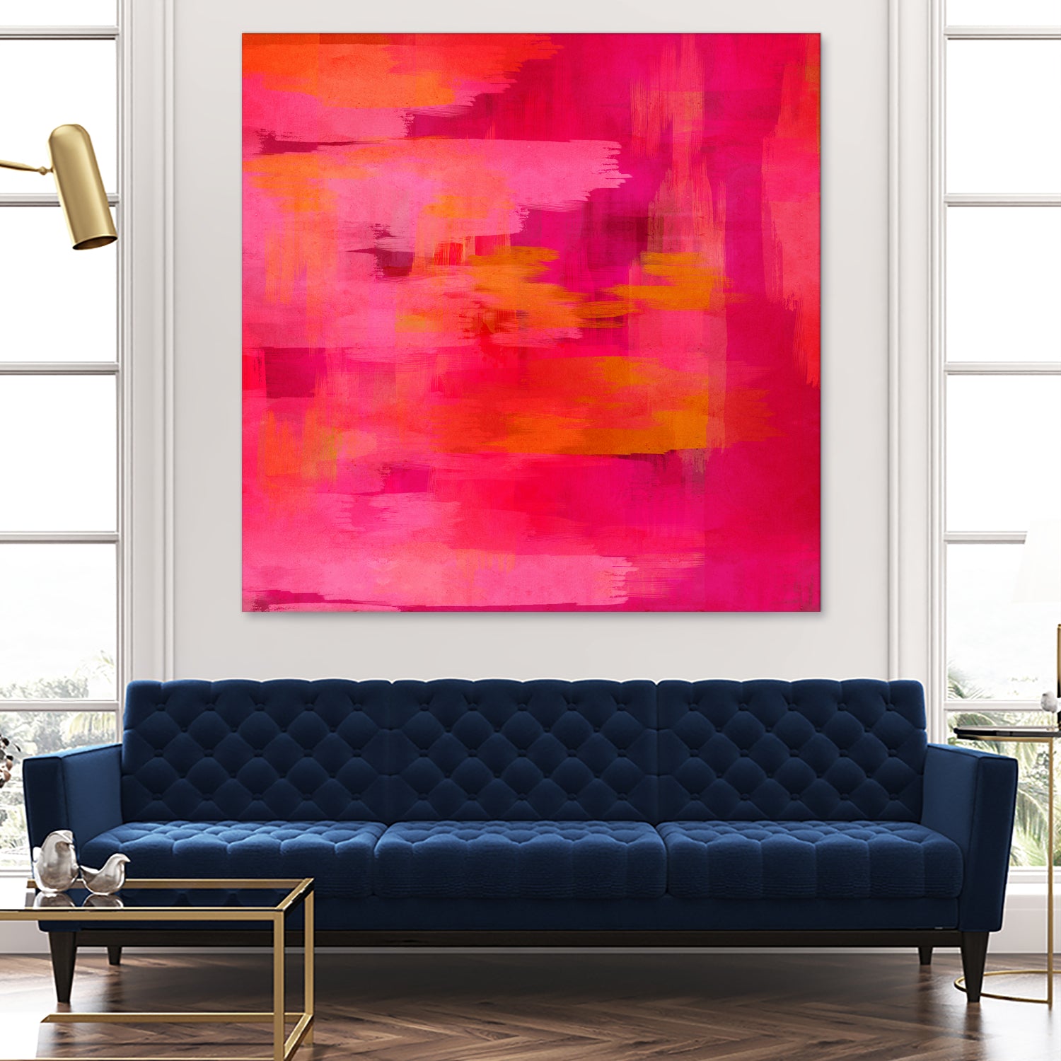 Abstract brushstrokes in pastel pinks and oranges by Mar Cantón on GIANT ART - white digital painting