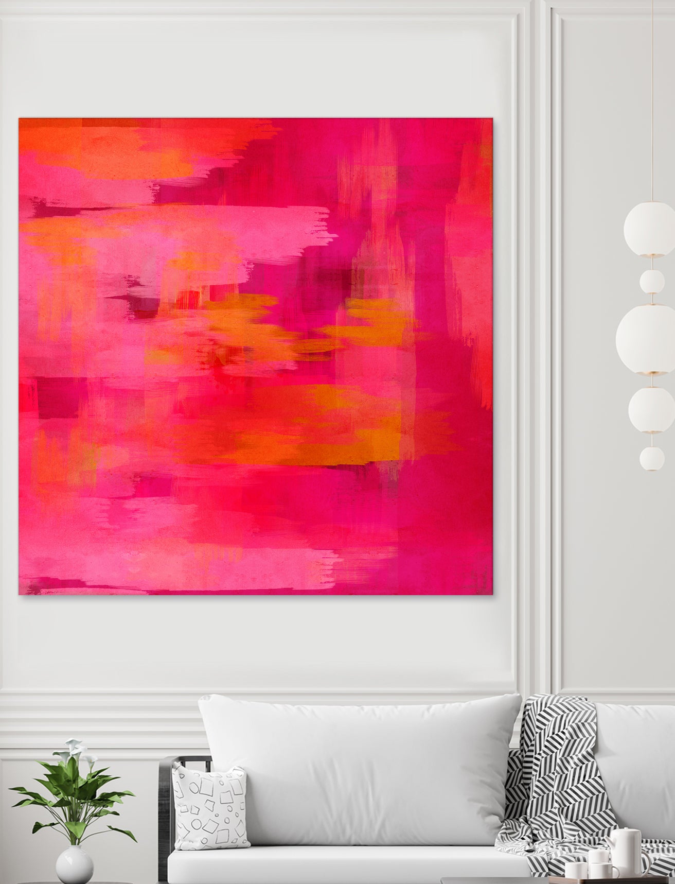 Abstract brushstrokes in pastel pinks and oranges by Mar Cantón on GIANT ART - white digital painting