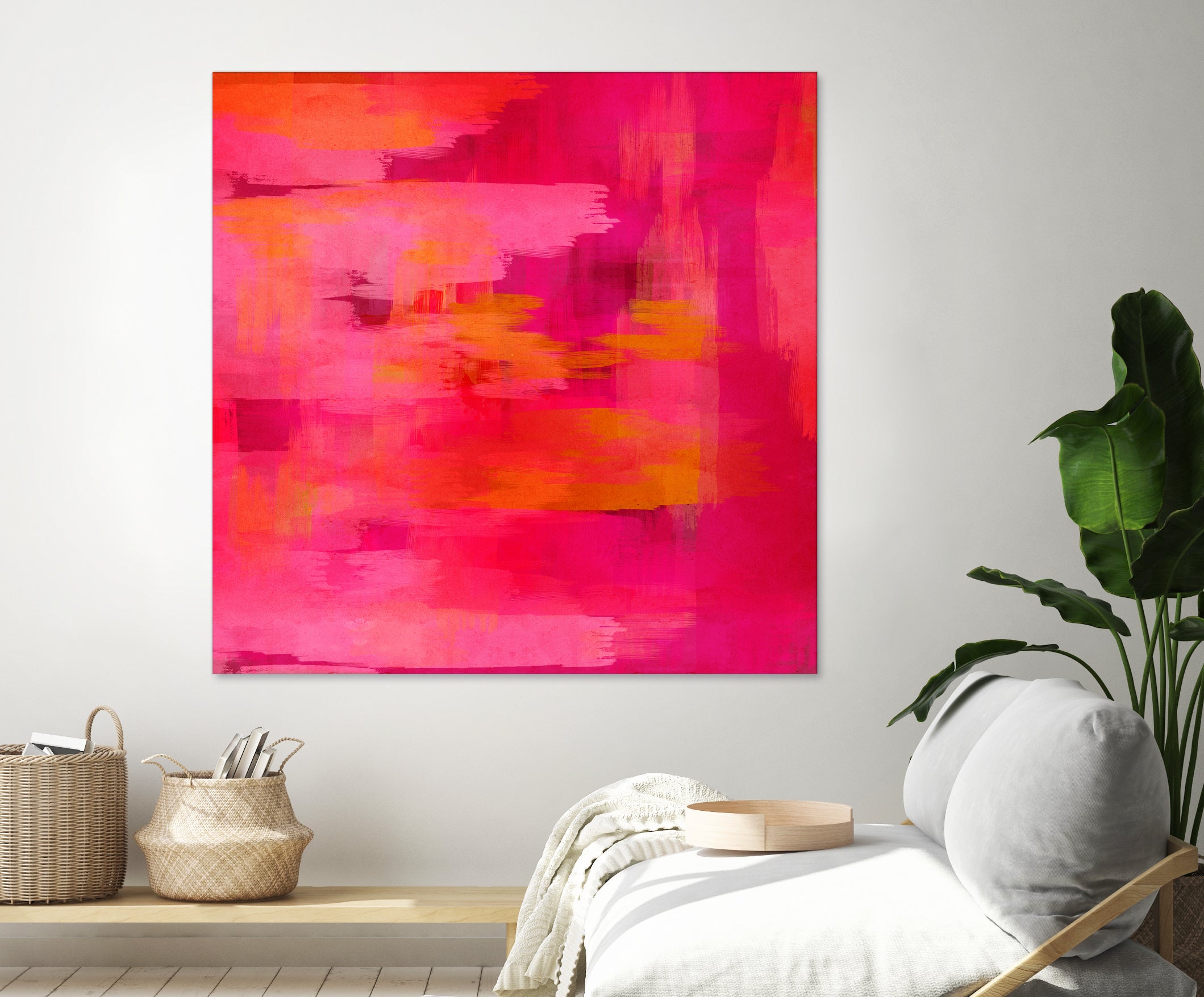 Abstract brushstrokes in pastel pinks and oranges by Mar Cantón on GIANT ART - white digital painting