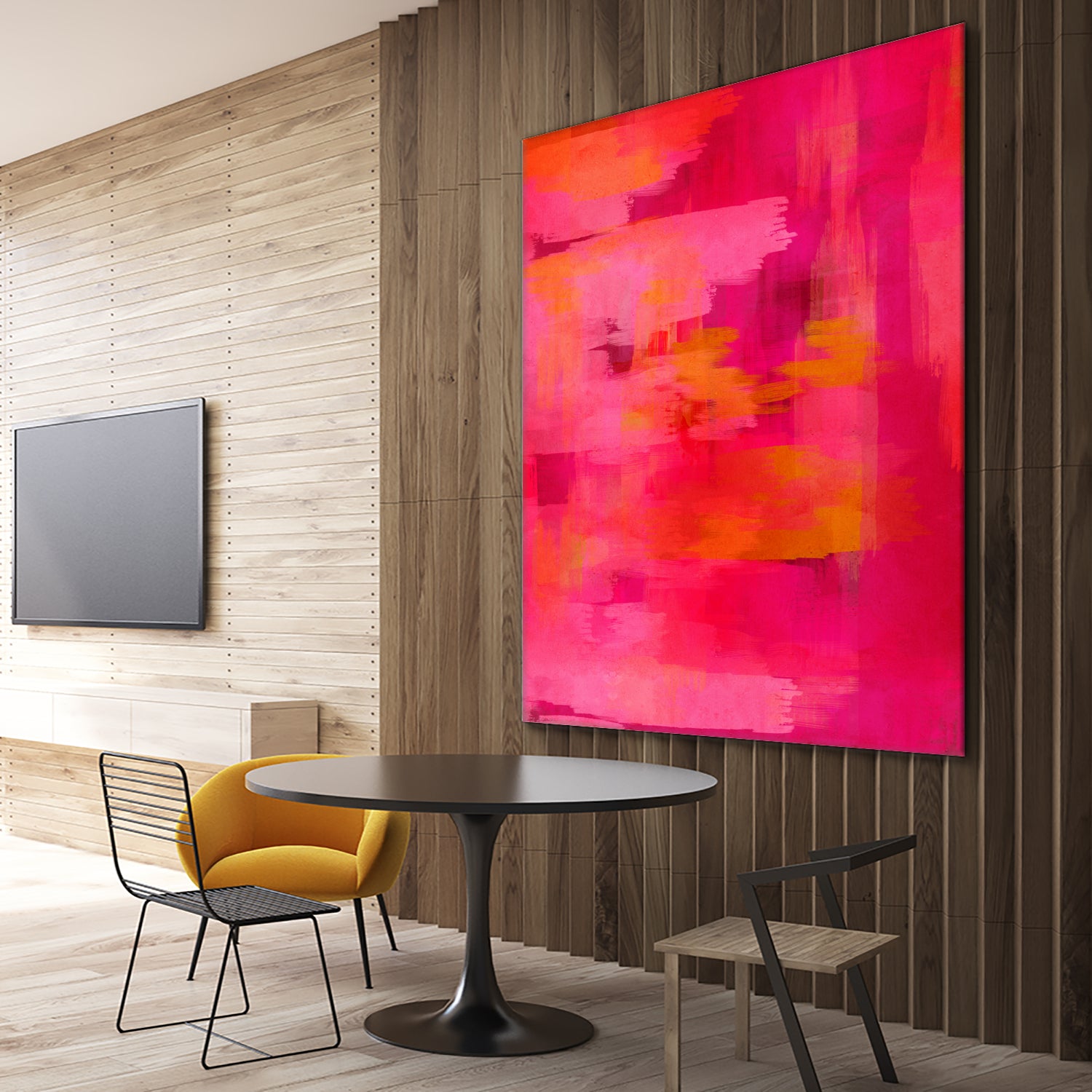 Abstract brushstrokes in pastel pinks and oranges by Mar Cantón on GIANT ART - white digital painting