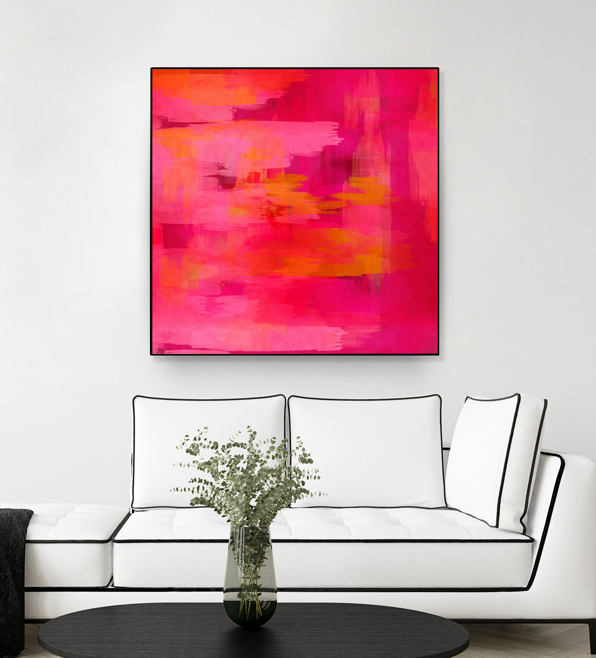 Abstract brushstrokes in pastel pinks and oranges by Mar Cantón on GIANT ART - white digital painting