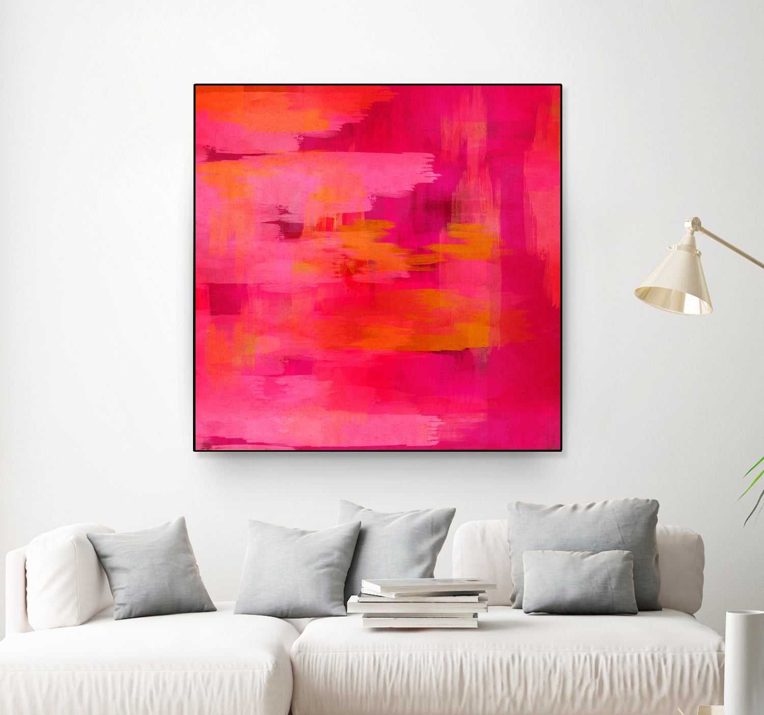 Abstract brushstrokes in pastel pinks and oranges by Mar Cantón on GIANT ART - white digital painting