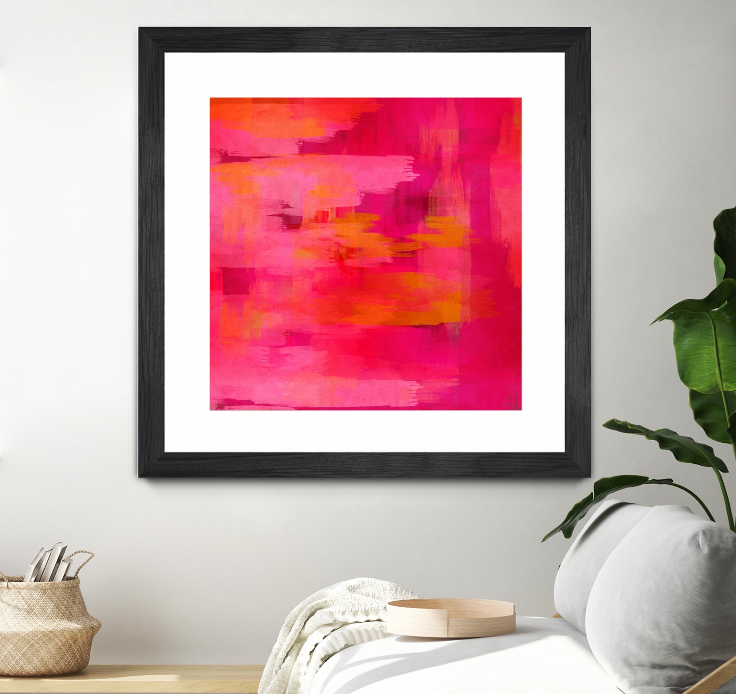 Abstract brushstrokes in pastel pinks and oranges by Mar Cantón on GIANT ART - white digital painting