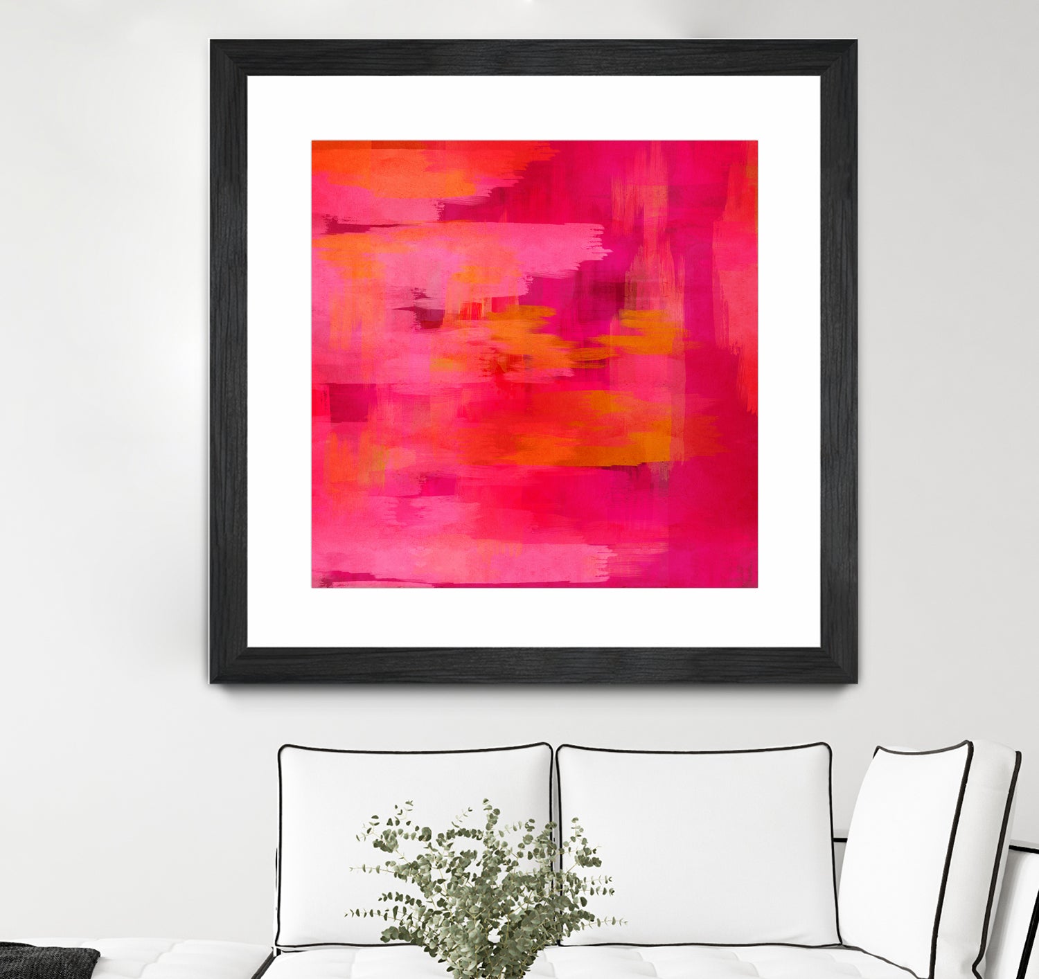 Abstract brushstrokes in pastel pinks and oranges by Mar Cantón on GIANT ART - white digital painting