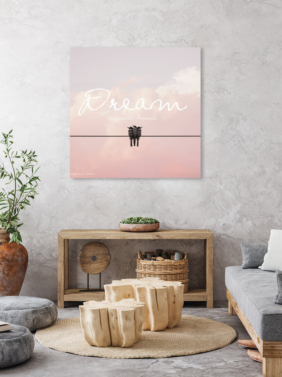 Dreamer by Donna Carter on GIANT ART - pink typography