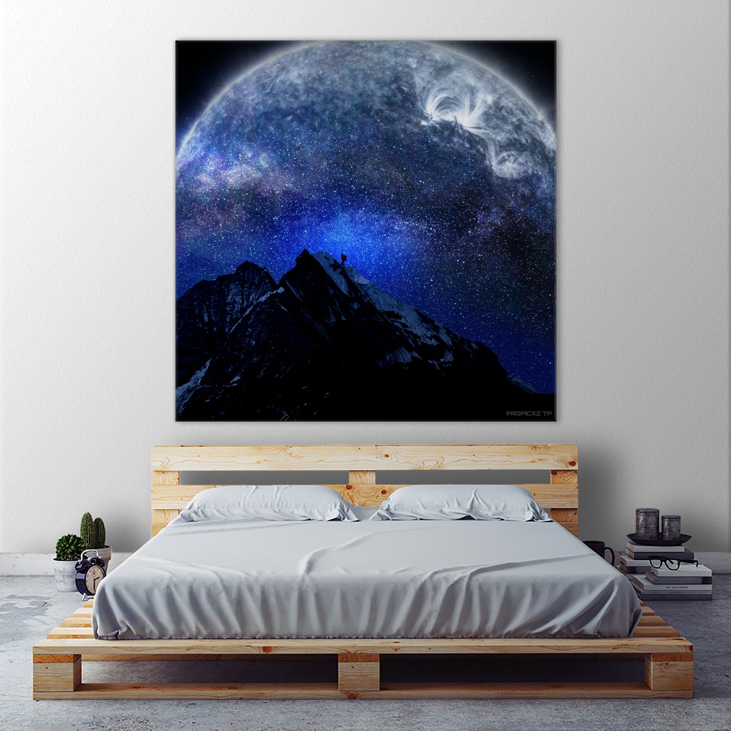 Man Hiking Night Sky A Visual Art by Rushikesh Jadhav on GIANT ART - blue digital drawing